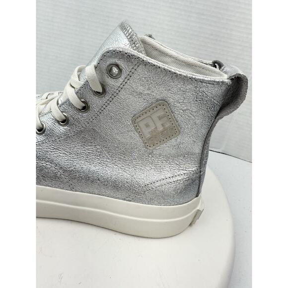 PF Flyers Sneakers Womens Size 7 Hi-Tops Sandlot Silver Metallic Special Edition - Picture 2 of 10